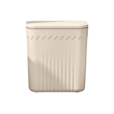 Imagem de Composteira Pendurada para de Cozinha com Tampa para Classificação de Lata de para Porta de Armário de Carro, Branco 7L, Tamanho real