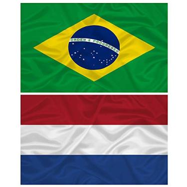 Imagem de Bandeira da Holanda + do Brasil 145cm x 90cm da Marca Minha Bandeira - Dupla Face