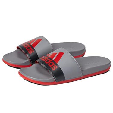 Imagem de adidas Sandália unissex adulto Adilette Comfort Slide, Vermelho vívido/cinza três/carbono