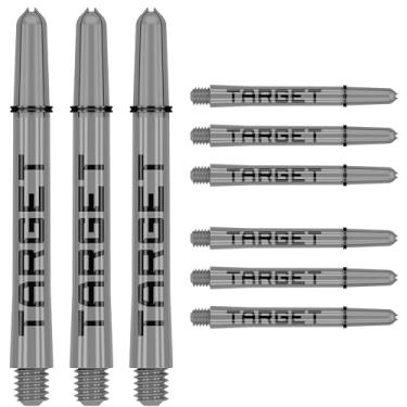 Imagem de TARGET Darts Pro Grip Tag Shaft (pacote com 9) Eixos multipack, acessórios de dardos profissionais, conjunto de eixo de dardo – preto e cinza, comprimento médio (47,5 mm)