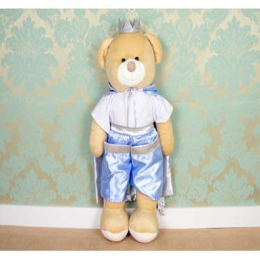 Imagem de URSO DE PELUCIA PRINCIPE COM COROA - PELUCIA PORTA FRALDAS 65 CM (AZUL CLARO COM PRATA)