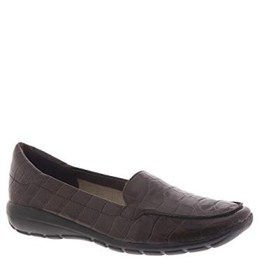 Imagem de Easy Spirit Mocassim feminino Abide 8, Marrom-escuro - crocodilo, 8 Wide