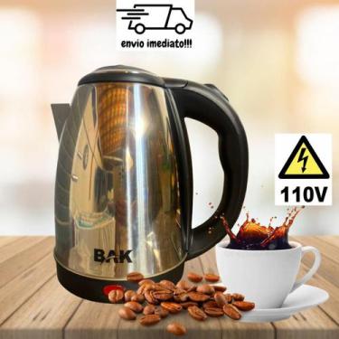 Imagem de Chaleira Elétrica De Inox 1,8 Litros 110V Preta - Bak, 110V