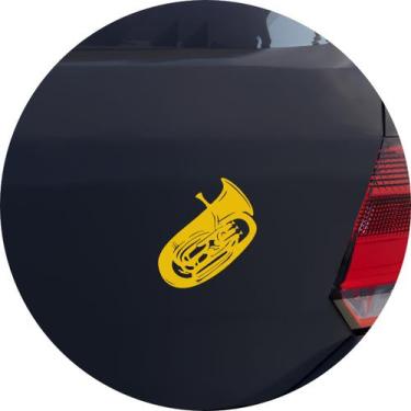 Imagem de Adesivo de Carro Instrumento Tuba - Cor Branco - Melhor Adesivo, Amare