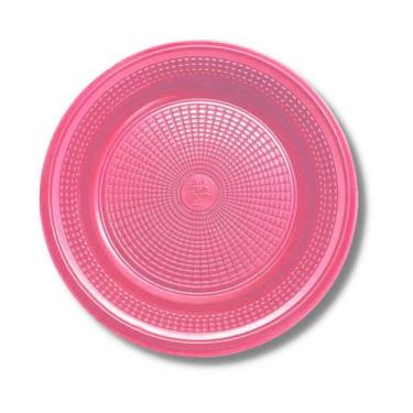 Imagem de Prato  descartavel (18 cm.) c/ 10 varias cores - TRIK TRIK, ROSA