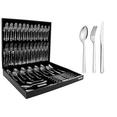 Imagem de Faqueiro Tramontina Inox Oslo com Estojo 76 Peças, Prata, 76