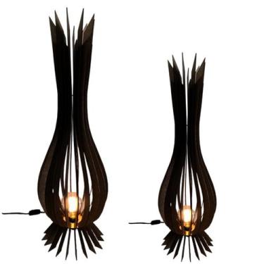 Imagem de Luminária de Chão SANTA MARIA MDF Luminária - - LENOBRE, Preto, Kit co