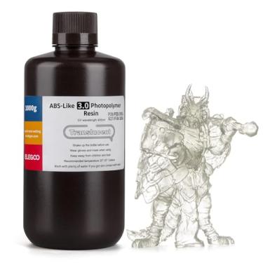 Imagem de ELEGOO ABS-Like Resina 3.0 para impressora 3D Translúcido 1KG - Resina de fotopolímero padrão de cura UV 405nm para impressão 3D LCD/MSLA/DLP