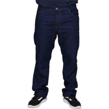 Imagem de Calça Jeans Stretch Lycra Masculina Slim Plus Size de Algodão Premium 