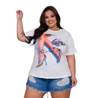 Imagem de Blusa Camiseta Tshirt Feminina Estampadaaté o XG - WM, XG, Sapato, Fem