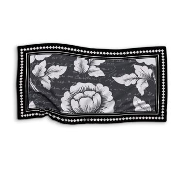 Imagem de Canga Saída De Praia Estampa Floral Preta 125X70 Bali - PRESENTE-BRIND