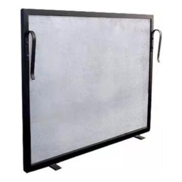 Imagem de Kit Duo Para Lareira Tela de Protecao 80x60 E Grelha Media Casa e Chal