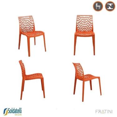 Imagem de Kit 4 Cadeiras Gruvyer PP Várias Cores - Fratini, Laranja