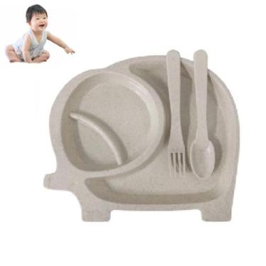Imagem de Kit Refeição Prato Elefante Infantil 3 Peças Baby Crianças - Inter, Be