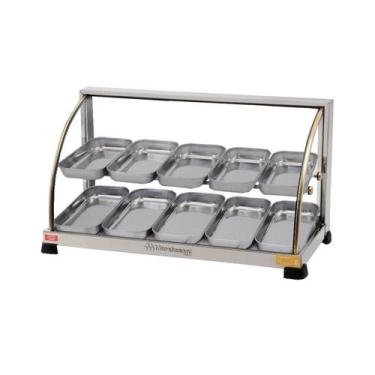 Imagem de Estufa Vitrine Curva Dupla para Salgados 10 bandejas EF.2.21 Marcheson