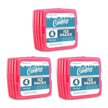 Imagem de Coolers Cool Coolers da Fit + Bolsas de gelo finas frescas, reutilizáveis e de longa duração, bolsas frias para refrigeradores, bolsas de gelo planas para lancheiras. Acessórios para lancheiras,