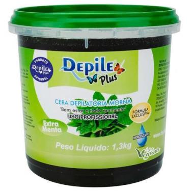 Imagem de Cera Depilatória Extra Menta Depile Plus 1,3Kg Pelos Grossos