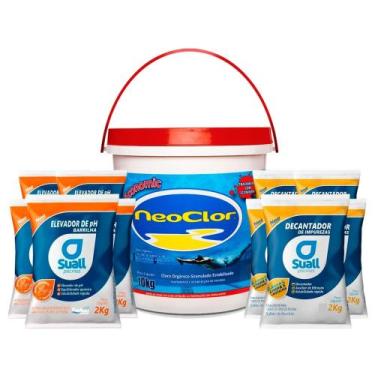 Imagem de Cloro p/ Piscina 10kg +5 Barrilha 2kg +5 Sulfato 2KG - NEOCLOR/SUALL