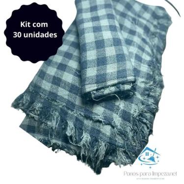 Imagem de Pano de chão Xadrez 40cm x 62cm kit com 30 unidades - Caebitex