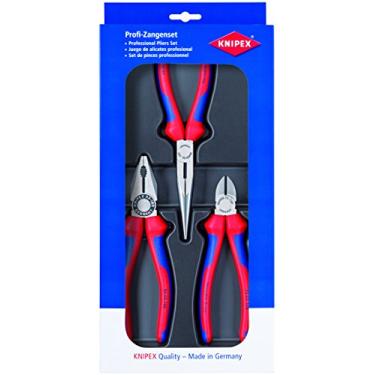 Imagem de KNIPEX Ferramentas – Combinação multicomponente de 3 peças, nariz longo, conjunto diagonal (2011)