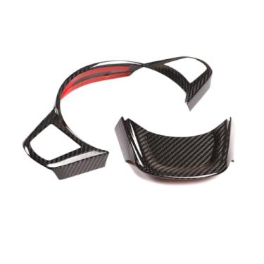 Imagem de Adesivos de acabamento de capa cromada para volante de carro de fibra de carbono real para Toyota Supra A90 2018 2019 2020 2021