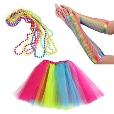 Imagem de Kit Fantasias Anos 80 Colorido Modelo 2 - Festas e Fantasias