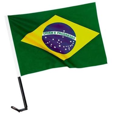 Imagem de Bandeira do Brasil para Carro 30cm x 45cm - 10 Unidades - Extra Festas