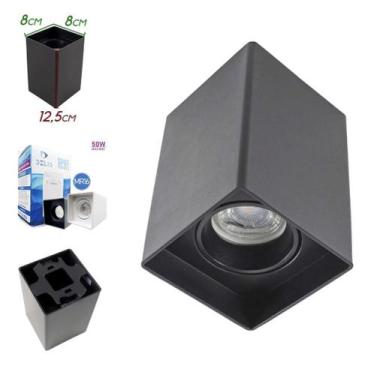 Imagem de Spot Sobrepor Quadrado MR16 GU10 Direcional Preto - Delis Iluminação