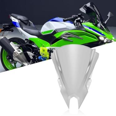 Imagem de Para Ninja 500 NINJA500 SE Ninja500se Ninja 500 se 2024 Acessórios Carenagem de Para-brisa Dupla Bolha Motocicleta Para-brisa Frontal Defletor de Vento Defletor de Ar (Branco Transparente)