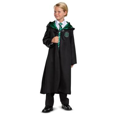 Imagem de Harry Potter Slytherin Robe Classic Children's Costume Accessory, Black & Green, Kids Size Large (10-12)