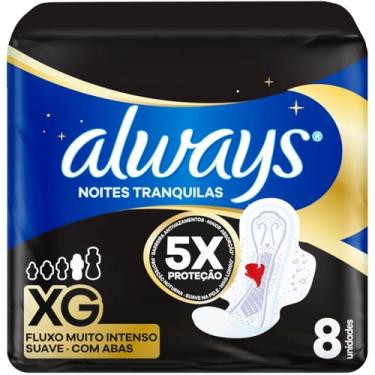 Imagem de Always Noites Tranquilas Suave, Absorvente Tamanho XG, 8 Unidades