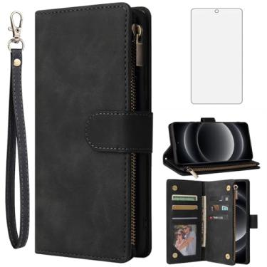 Imagem de Asuwish Capa carteira compatível com Xiaomi 14 Ultra 5G, protetor de tela de vidro temperado e capa flip de couro, suporte para cartão, acessórios de celular, capas protetoras para celular Mi 14Ultra,