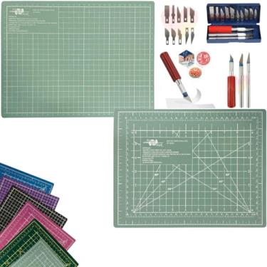 Imagem de Base de Corte A4 30cm x 22cm Dupla Face Multiuso AutoCura Estilete Precisão 13 Laminas Artesanato Patchwork Scrapbook (Tiffany)