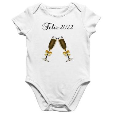 Imagem de Body Bebê Algodão Feliz 2022 - Foca na Moda, Branco, GG