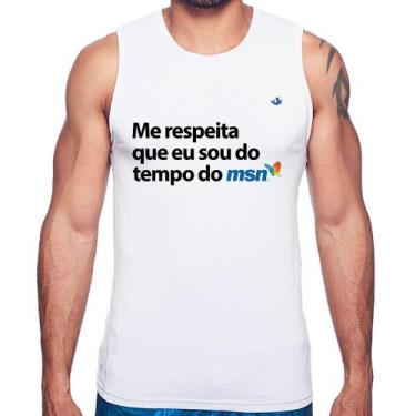 Imagem de Regata Me respeita que eu sou da época do msn - Foca na Moda, Branco, 