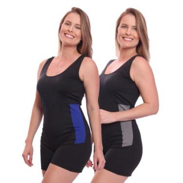 Imagem de Kit 2 Maiôs Natação Hidroginástica + 2 Toucas. - Brás e Cia, Azul, Cin