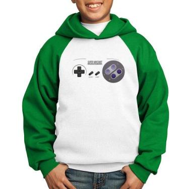 Imagem de Moletom Infantil Super Nintendo SNES Gamepad - Foca na Moda, Branco, V