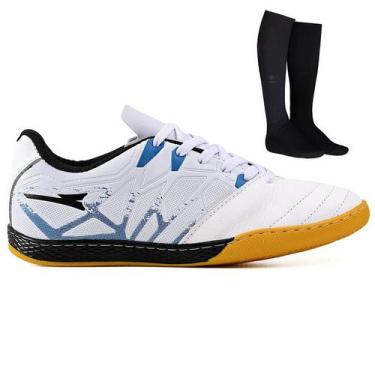 Imagem de Chuteira Futsal Masculina Bico Reforçado em Couro Futebol de Salao Qua