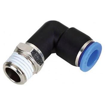 Imagem de Conexão Pneumática Cotovelo Macho 1/8 Npt X 6mm Tubo - 4 Pçs - LAB