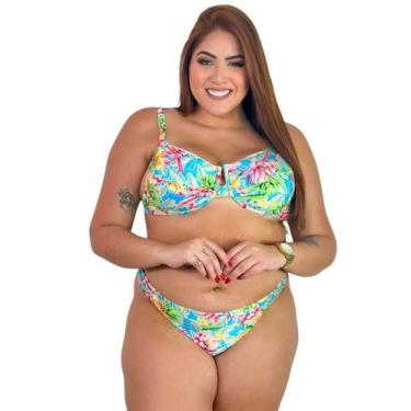 Imagem de Biquíni Estampado Plus Size Aro Sem Bojo Calcinha Fio Duplo - Missatti