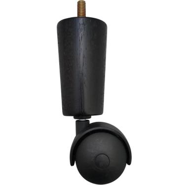 Imagem de 1 Pé de Cama Box Solteiro Casal Pés para Móveis Rodizio Peça Preto