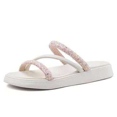 Imagem de Sandalia Feminina Glitter Leve Conforto Flat Moleca 5469.121