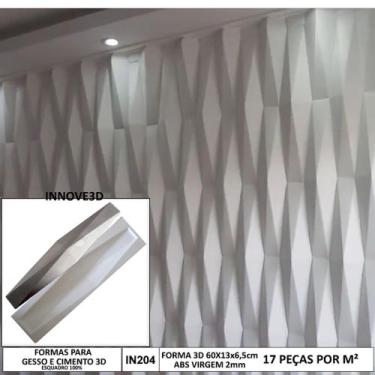 Imagem de Kit 2 Formas Moldes Para Gesso/Cimento 3D Origami Invertido 60x13cm IN