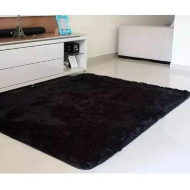 Imagem de Tapete De Sala Quarto Felpudo Peludo 1,40 X 1,00 Preto - Claudia casa 