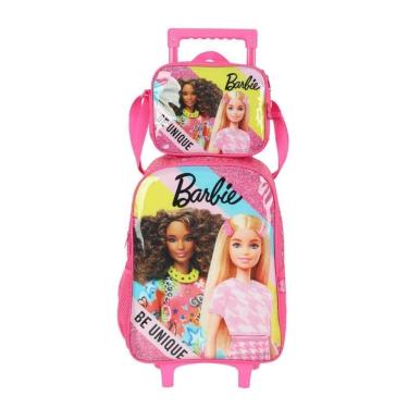 Imagem de Kit Mochila Rodinhas + Lancheira Be Unique - Barbie