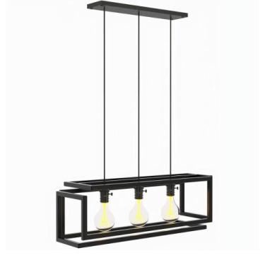 Imagem de Pendente Luminária de Teto Industrial Preto Infinity Triplo - Unidas