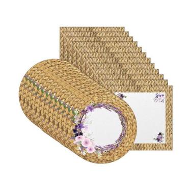 Imagem de Kit Sousplat + Guardanapo Lavanda Rústico - NSW, Sem base, 12 Peças