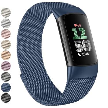 Imagem de Vanjua Pulseira de substituição ajustável para Fitbit Charge 6 compatível com Fitbit Charge 6 Fitness Tracker (azul)
