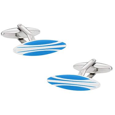 Imagem de Abotoaduras de prancha de surfe azul surf com caixa de apresentação Cuff-Daddy Surfer