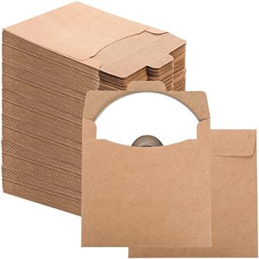 Imagem de Envelopes de DVD Fasmov de 12,7 cm x 12,7 cm com mangas de CD Kraft, pacote com 150